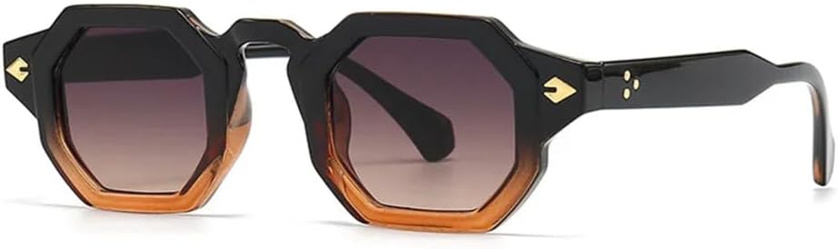 

Ретро-солнцезащитные очки квадратной формы с заклепками для женщин, градиентные, с защитой от УФ-излучения UV400; мужские солнцезащитные очки в стиле панк LJTJTAV, C4 Black Orange