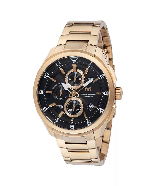 

Мужские кварцевые часы tm-318120 Ocean с черным циферблатом Technomarine, gold