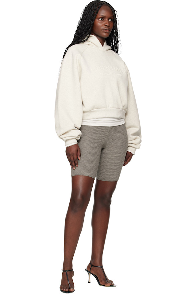Fear Of God Essentials Серая праздничная толстовка-реглан в стиле 90-х с тиснением — фото 4