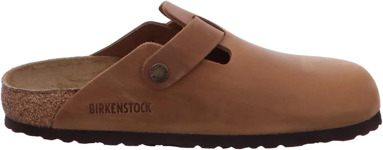 Birkenstock Boston - сабо из нубука, коньячный — фото 4