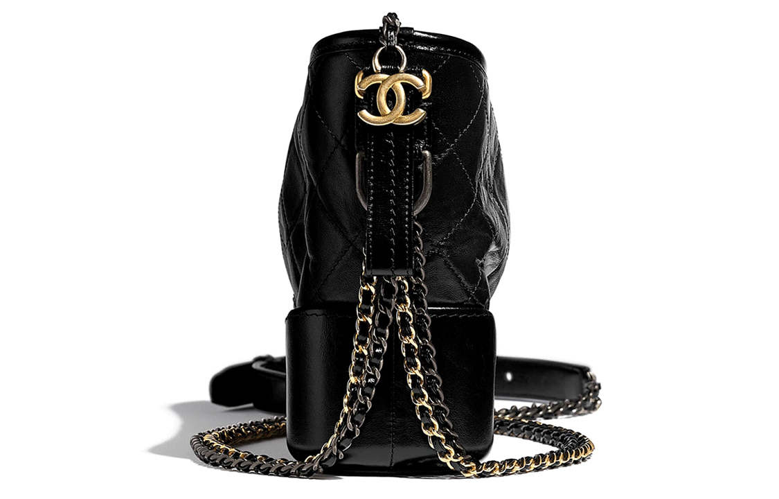 CHANEL Сумка через плечо из телячьей кожи среднего размера женская черная — фото 2