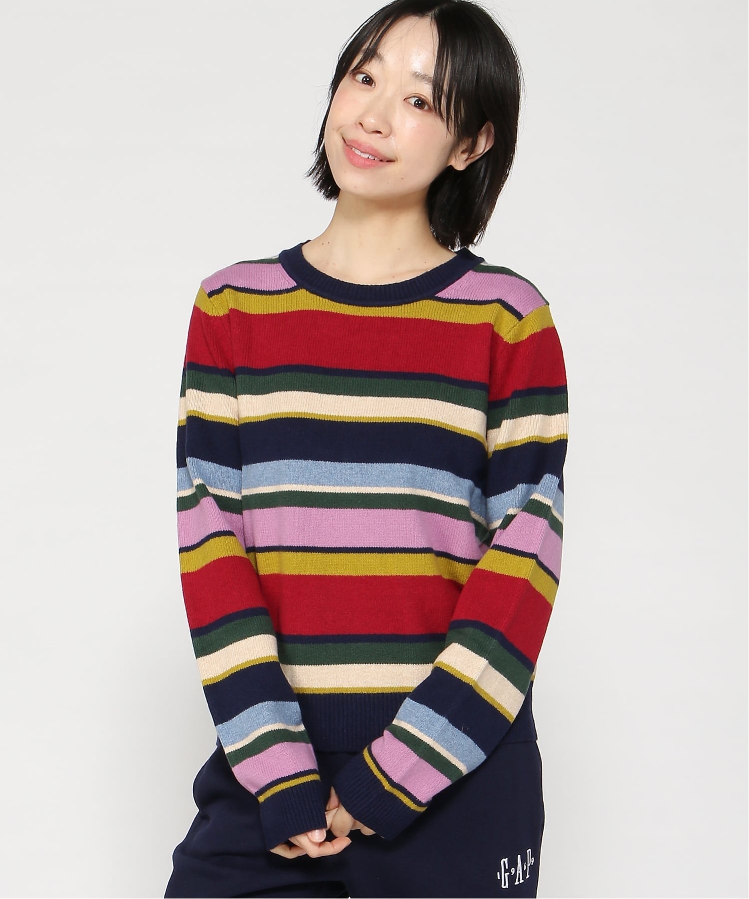 (W) Свитер с круглым вырезом CashSoft Cashmere Touch GAP, SP_HOL_HAPPY_STRIPE — фото 4