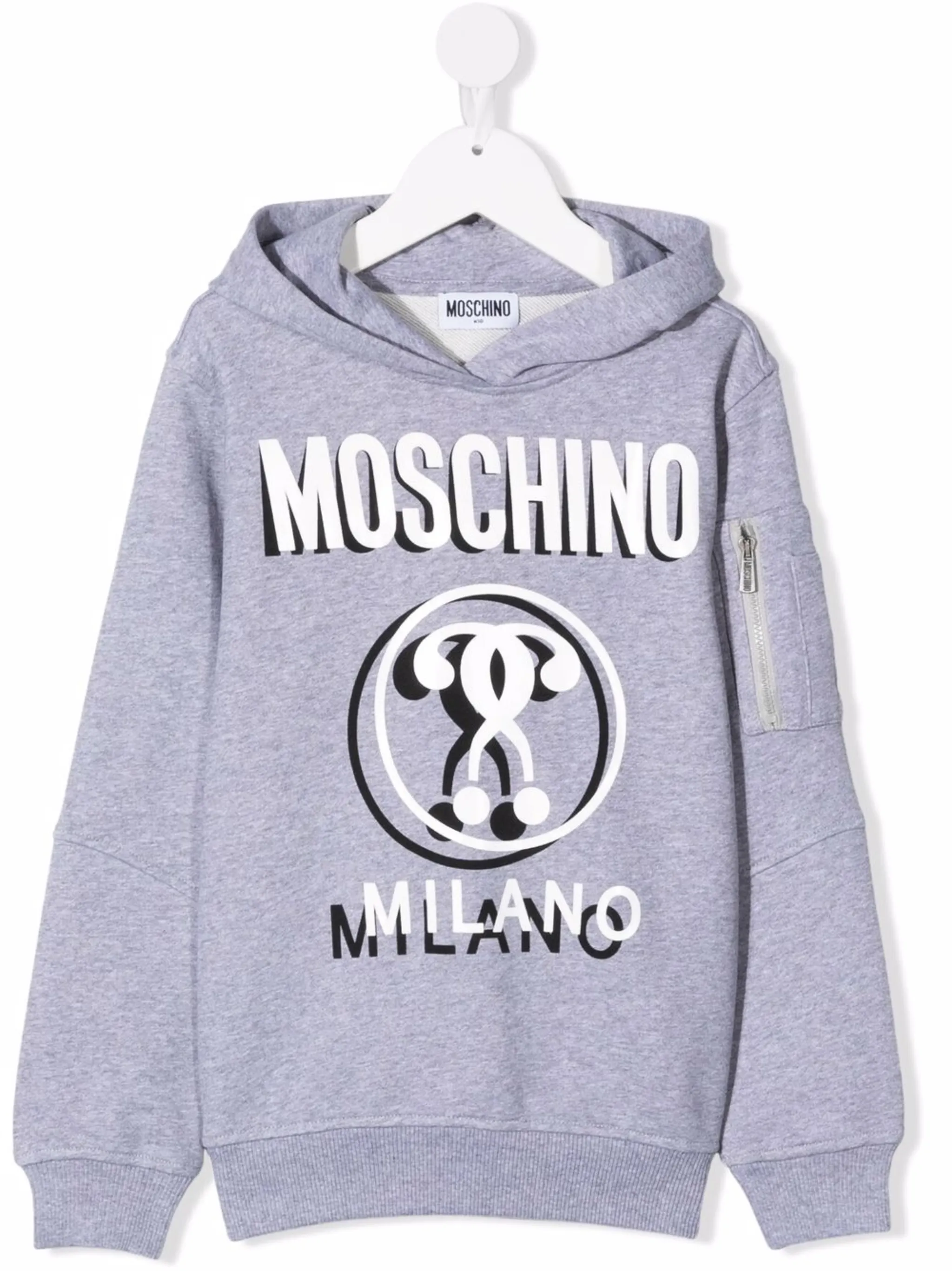 

Худи с логотипом Moschino Kids, серый