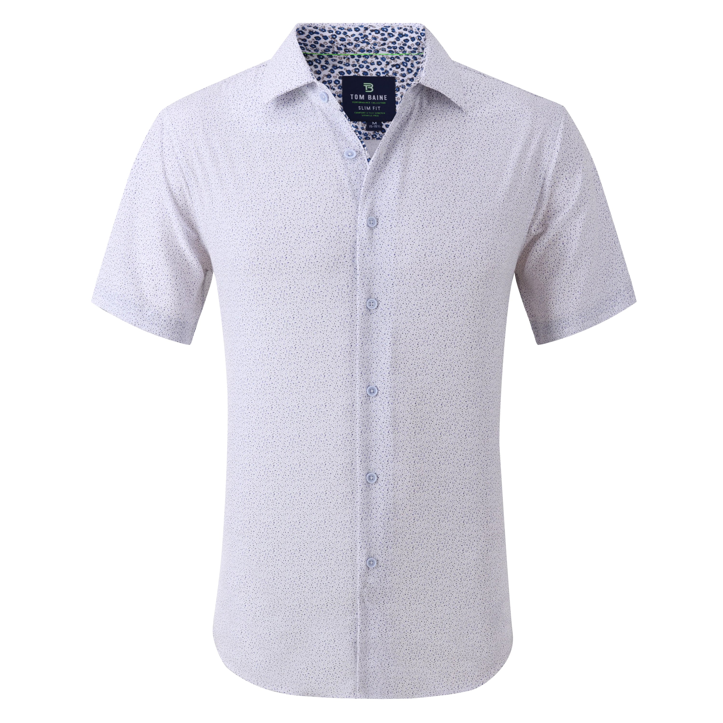 

Tom Baine Slim Fit Performance Мужская рубашка с коротким рукавом, белый