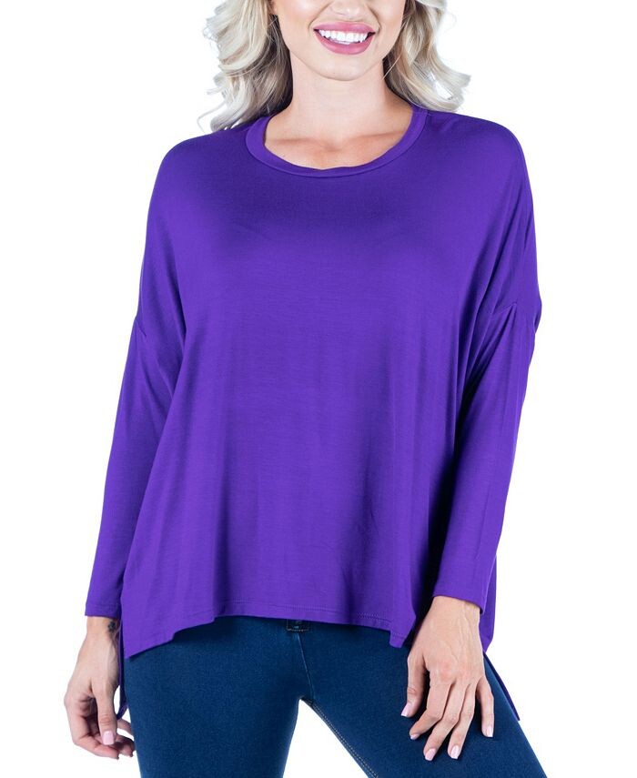 

Женский топ оверсайз с длинными рукавами «летучая мышь» 24seven Comfort Apparel, цвет Purple