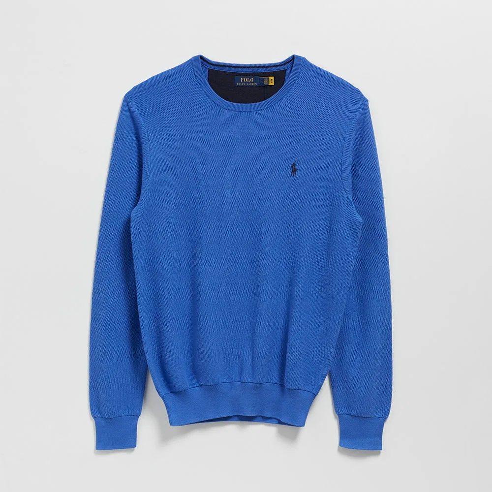 Женский синий хлопковый свитшот с длинным рукавом от Polo Ralph Lauren