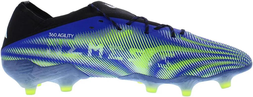 Мужские футбольные бутсы Adidas Nemeziz 19.1 для твердого грунта, синий/белый/желтый — фото 2