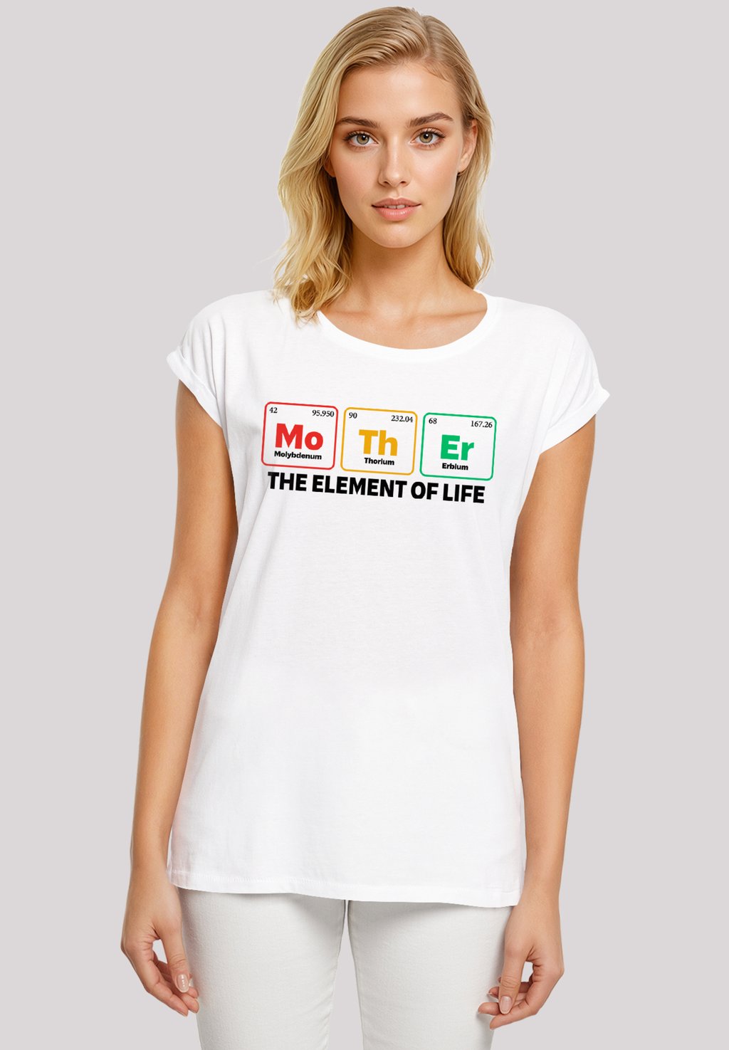 

Футболка с принтом MOTHERS DAY MINIMALIST PERIODIC GEEKY GIFT F4NT4STIC, белый