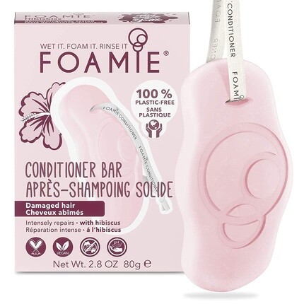 

Foamie Кондиционер Hibiskiss для поврежденных волос с полностью натуральными экологически чистыми ингредиентами - веганский - без пластика - не тестировался на животных - для всех типов волос
