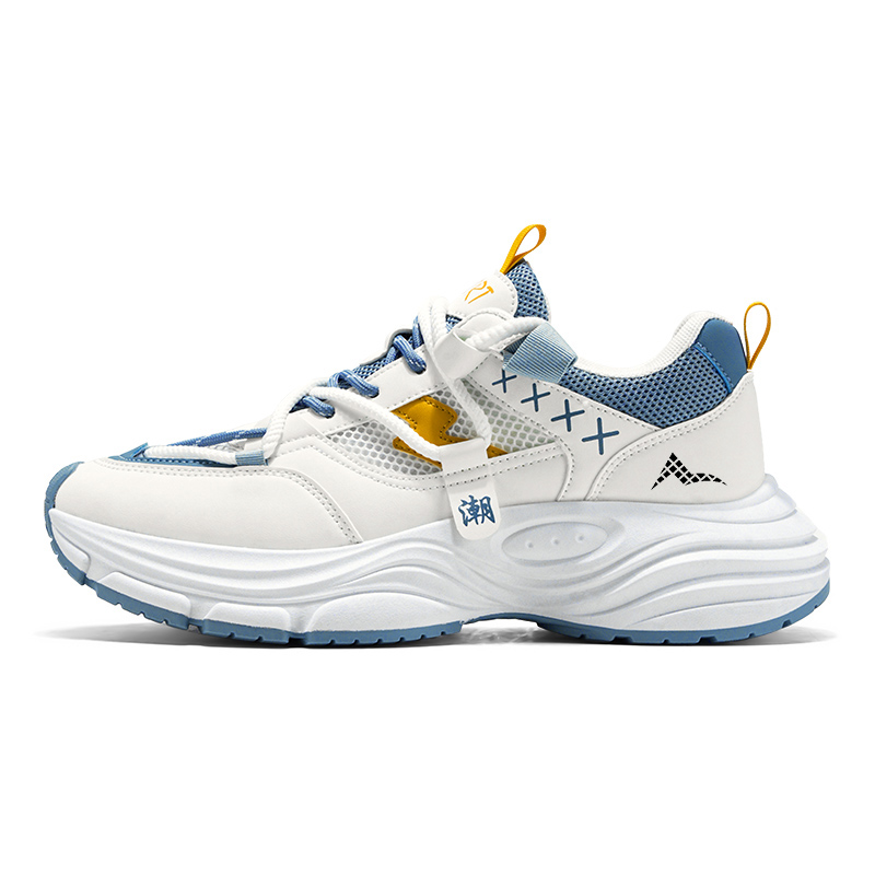 

ATONGMU Амортизирующие противоскользящие износостойкие легкие низкие массивные кроссовки унисекс бело-голубые, цвет White Blue