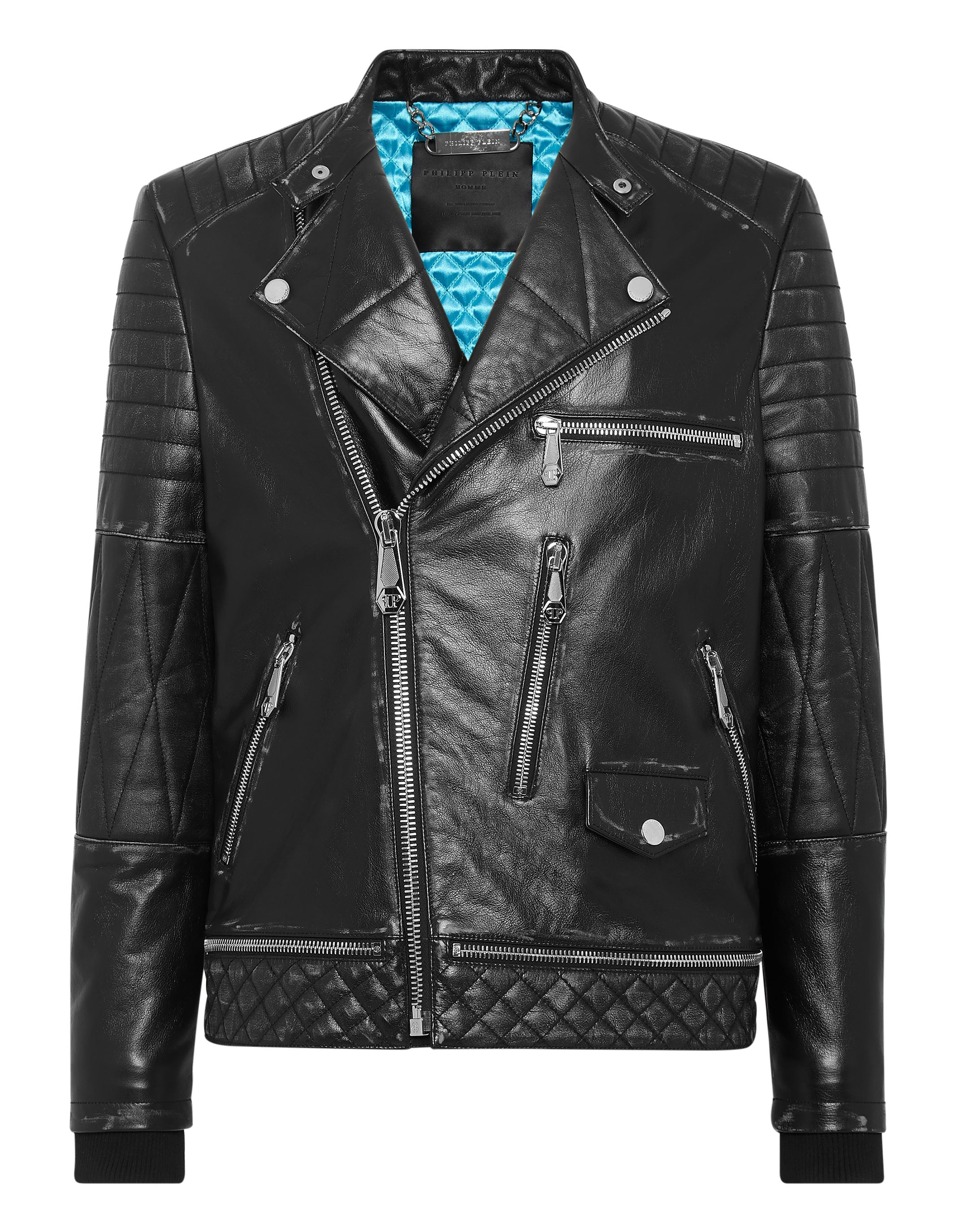 

Кожаная байкерская куртка PHILIPP PLEIN, черный