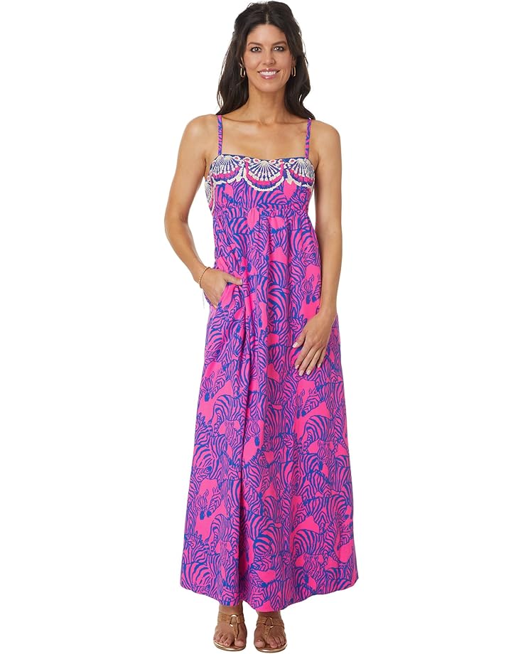 

Платье Lilly Pulitzer Bernadetta Maxi Dress, цвет Passion Fruit Pink Wild Nights