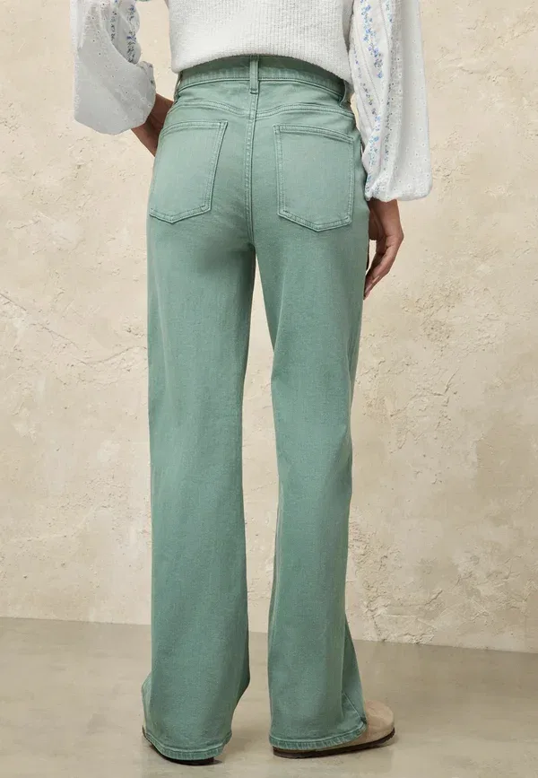 Джинсы Next Tall fit high rise stretch wide leg jeans, цвет шалфейно-зеленый — фото 4