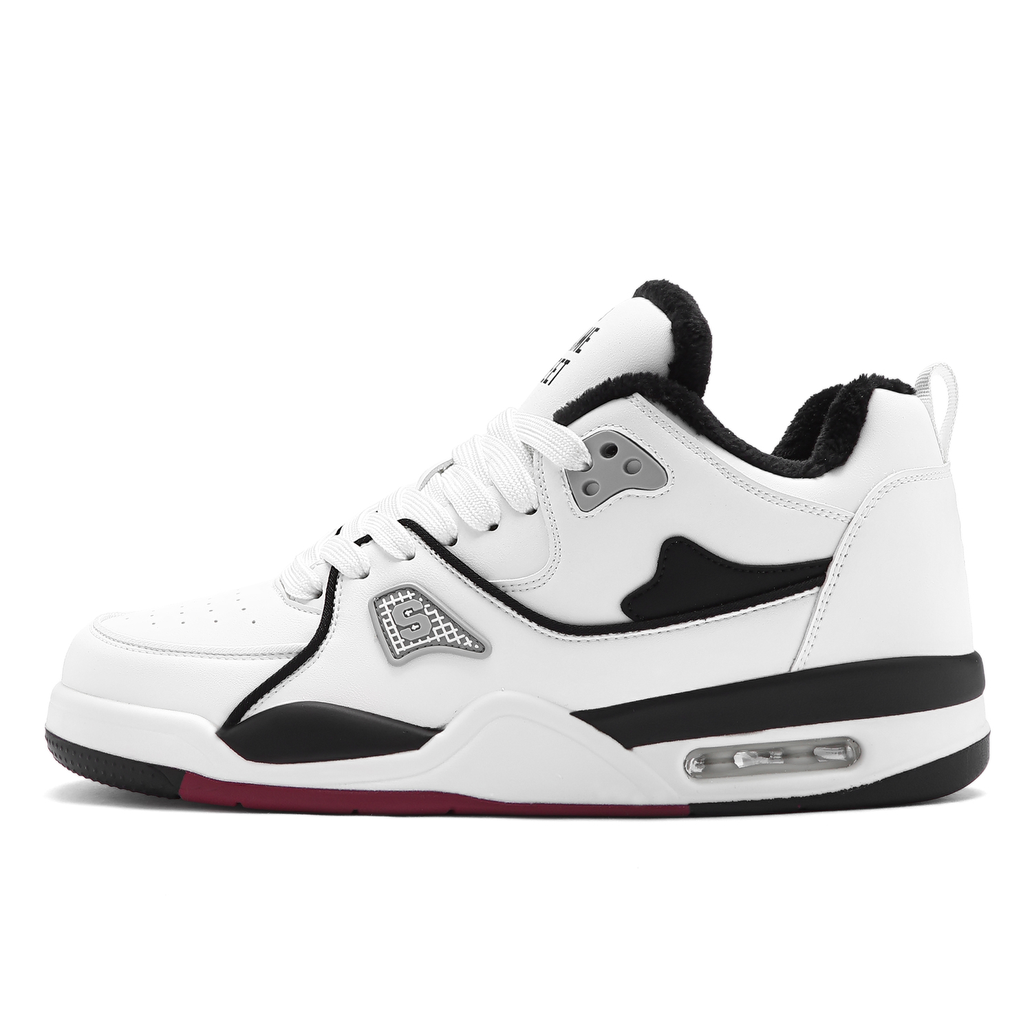 

Скользостойкие, износостойкие, дышащие, ударопрочные баскетбольные кроссовки mid top Rebound Unisex SESAME STREET, черный белый[Fleece-Lined]