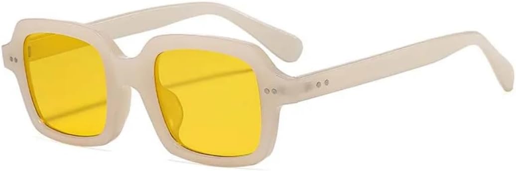 

Солнцезащитные очки с защитой от УФ-излучения UV400 | Rivet Punk, большая оправа, цветные линзы | для женщин и мужчин, для занятий спортом на открытом воздухе и вождения DSVIGF, Beigewhite-yellow