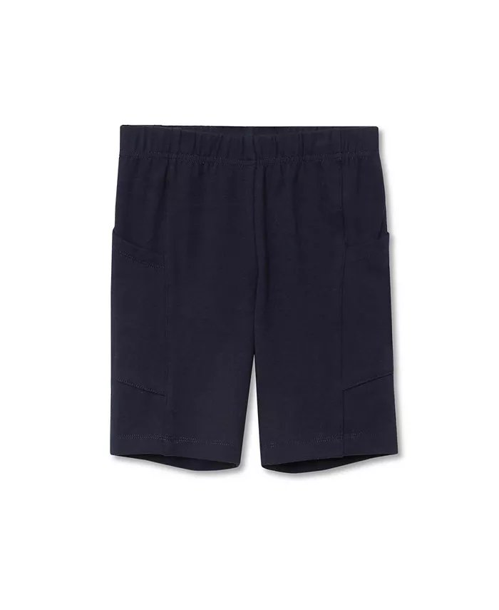 

Большие девочки плюс прочные велосипедные шорты из хлопка с карманами Lands' End, синий