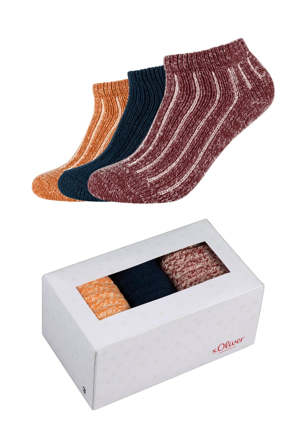 

Носки s.Oliver Sneakerbox 3 шт warm & cozy, цвет syrah
