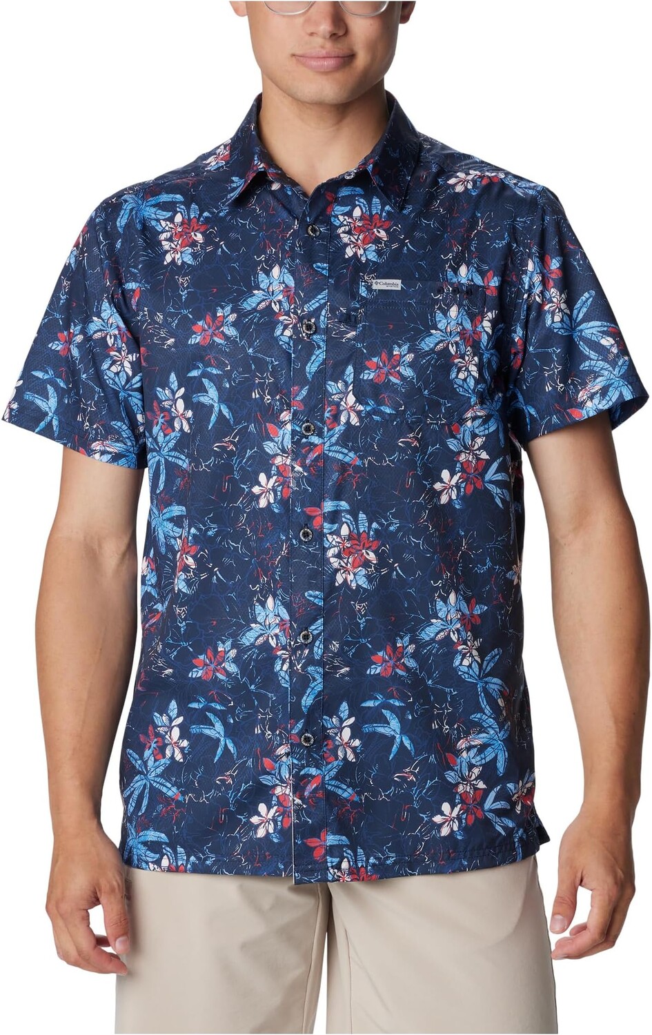 

Рубашка Columbia Super Slack Tide Camp Shirt, цвет Collegiate Navy Palmeria