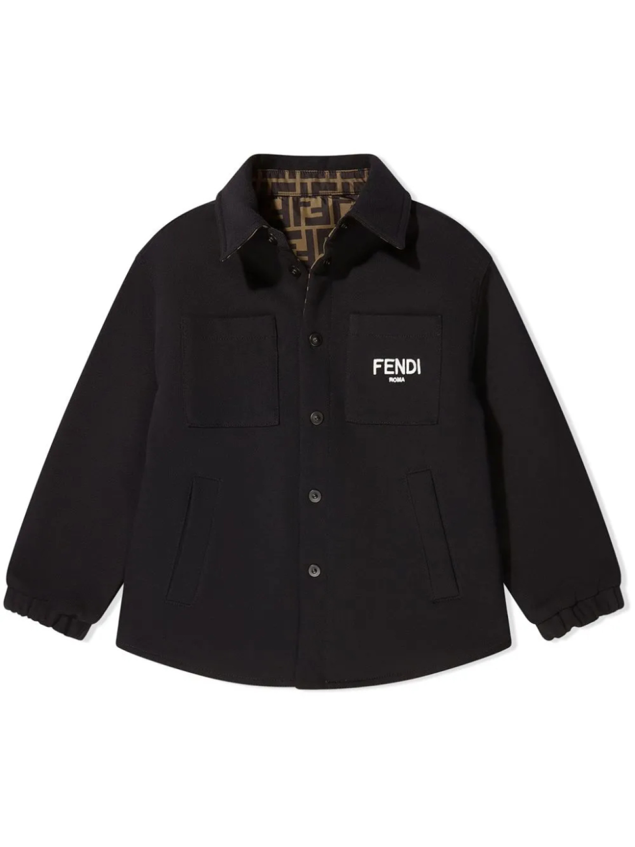 

Куртка-рубашка с монограммой FF Fendi Kids, коричневый