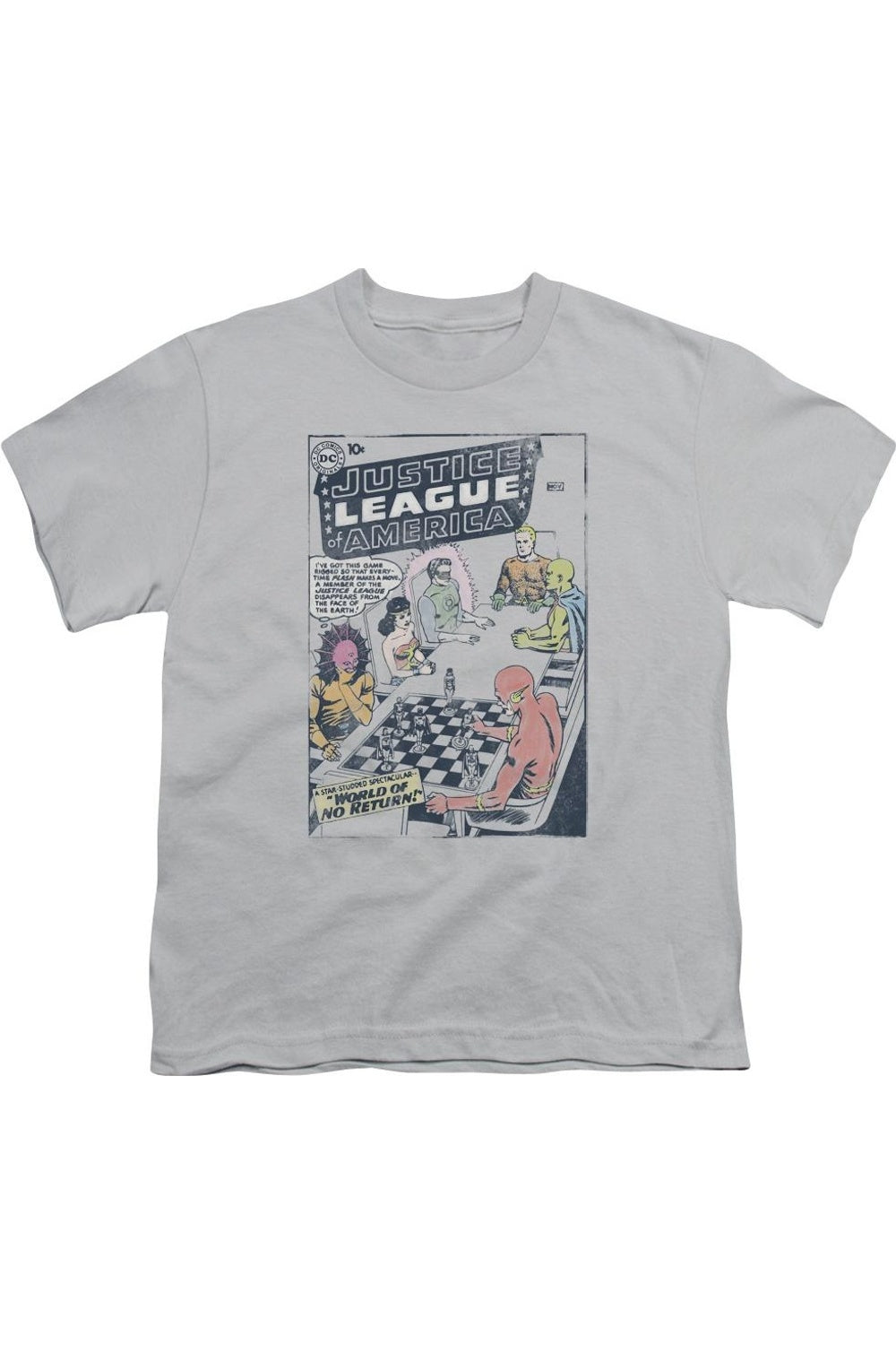

Футболка с коротким рукавом для детей "Лига справедливости Америки: Мир без возврата" Gildan, серебряный, Серебристый, Футболка с коротким рукавом для детей "Лига справедливости Америки: Мир без возврата" Gildan, серебряный