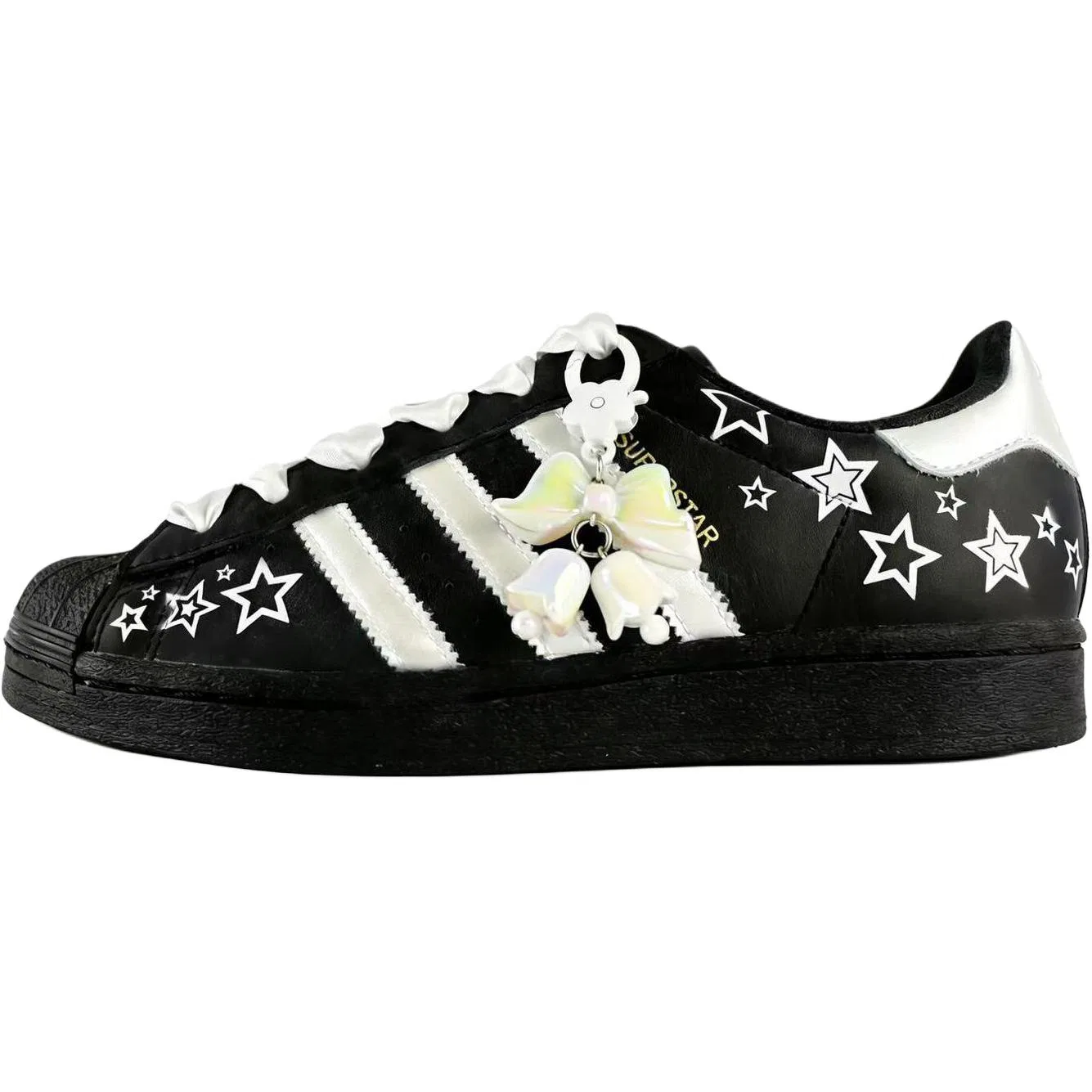 Кроссовки SUPERSTAR Forged Star Love Song из натуральной кожи, низкие, детские, для скейтбординга, черные, унисекс Adidas Originals, Black