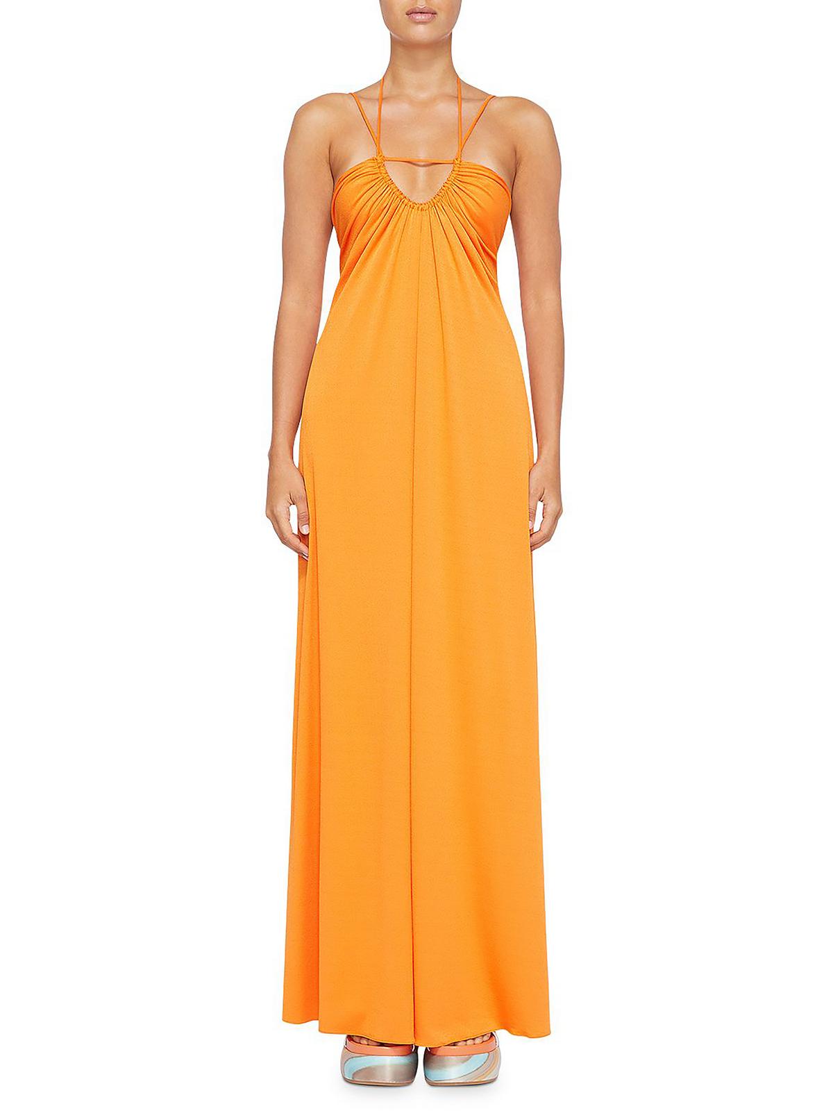 

Платье макси Hayes Womens с открытой спиной и сборками JONATHAN SIMKHAI, цвет tangelo