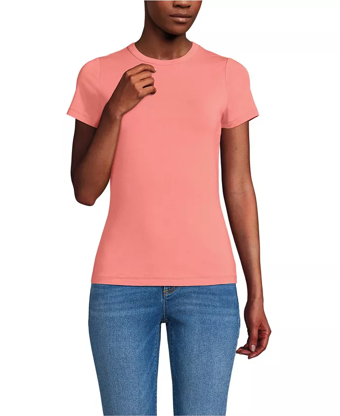 

Женская охлаждающая футболка с коротким рукавом и круглым вырезом Lands' End, оранжевый