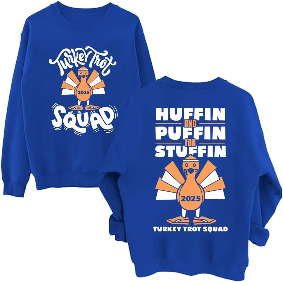 

Толстовка Turkey Trot Squad с принтом Huffin and Puffin for Stuffin JWVEL