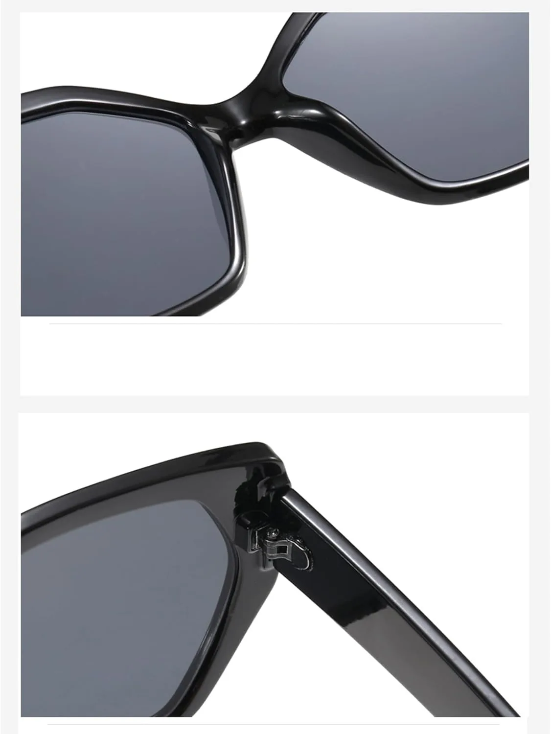 

bullabulling Модные солнцезащитные очки большого размера для женщин, квадратные, «кошачий глаз», для активного отдыха, защита от УФ-излучения UV400, Black Blue/Blue