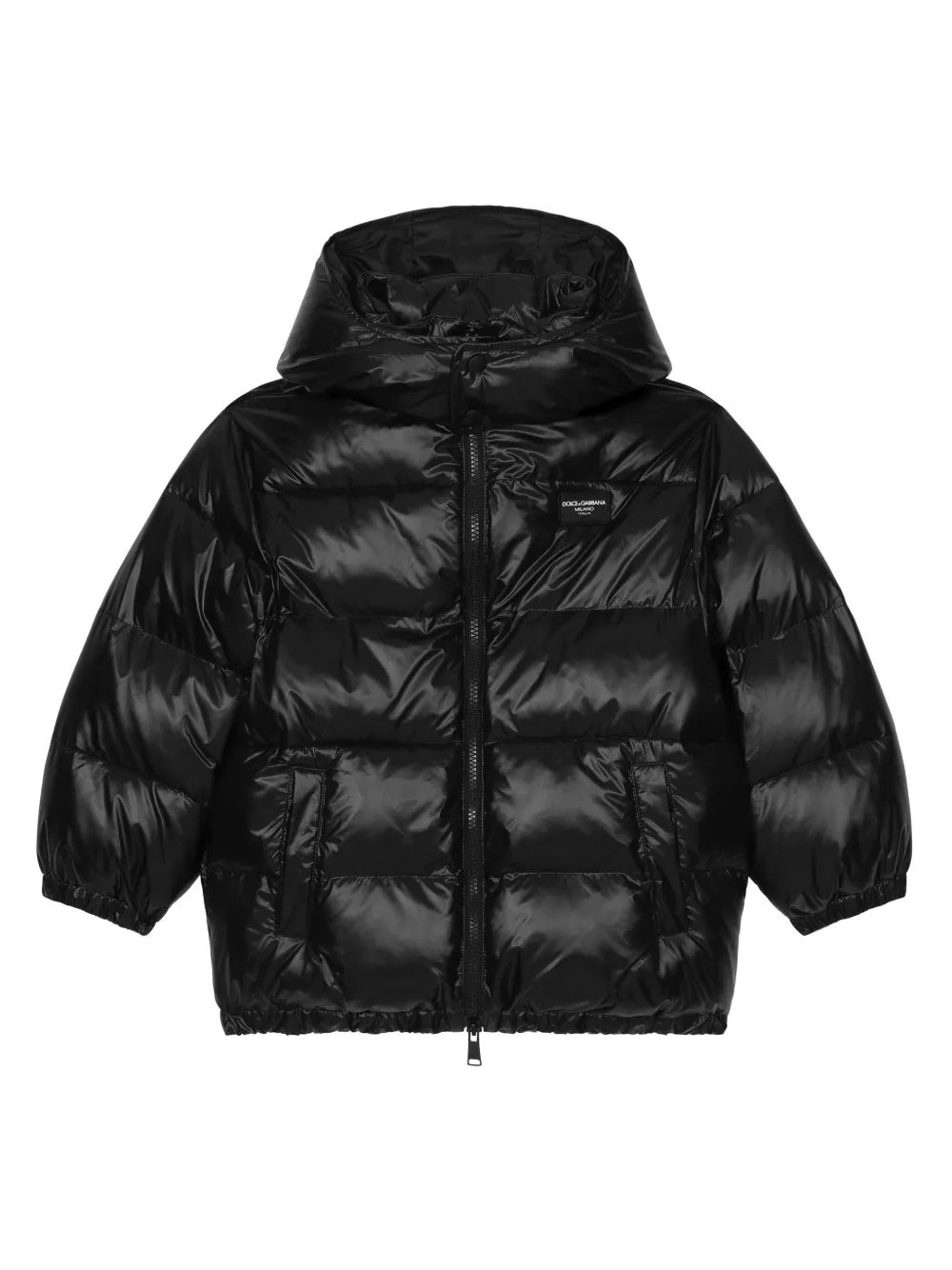 

Пуховик с логотипом Dolce & Gabbana Kids, черный