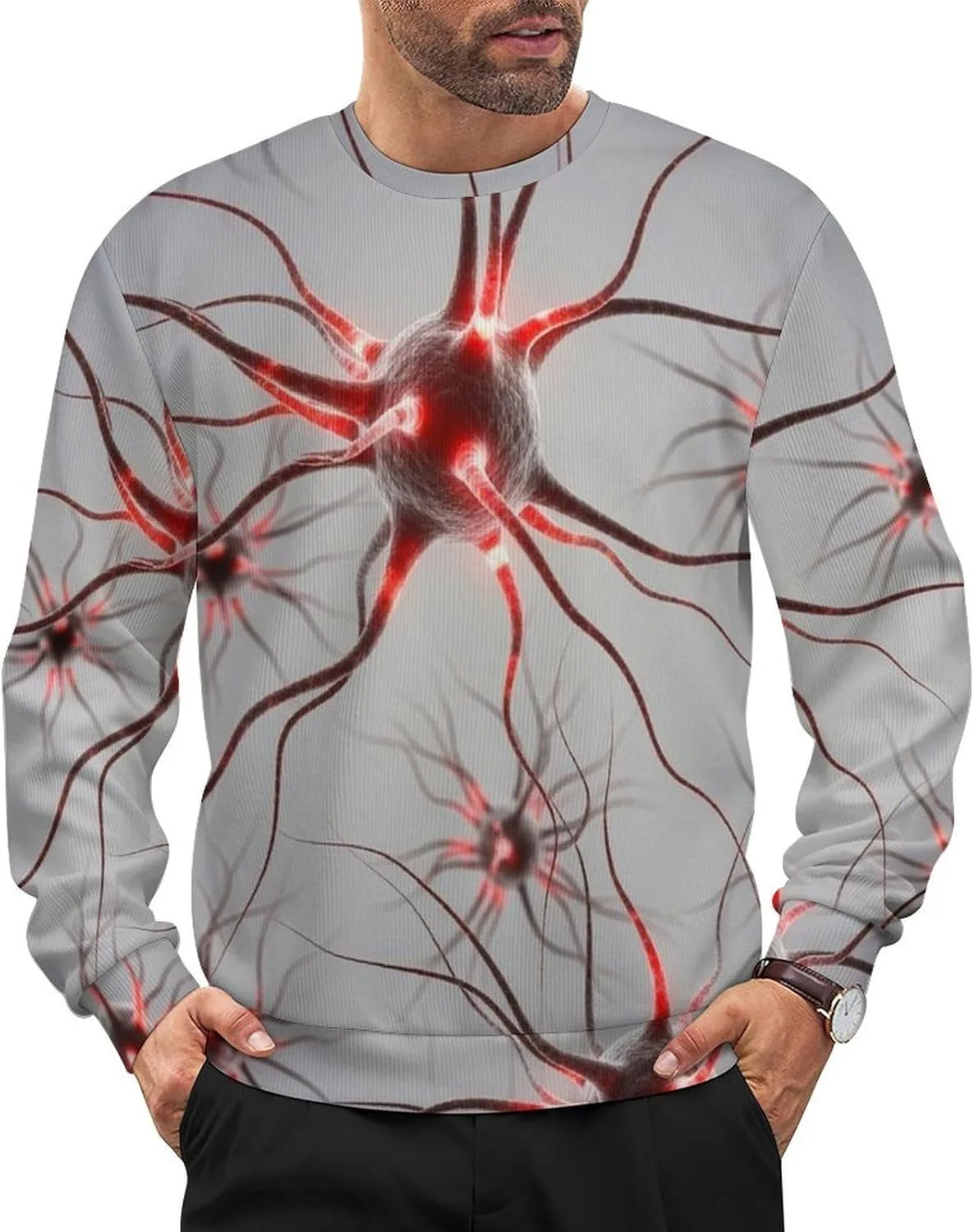 

Мужской мягкий свободный свитер с длинными рукавами Meaudiwes