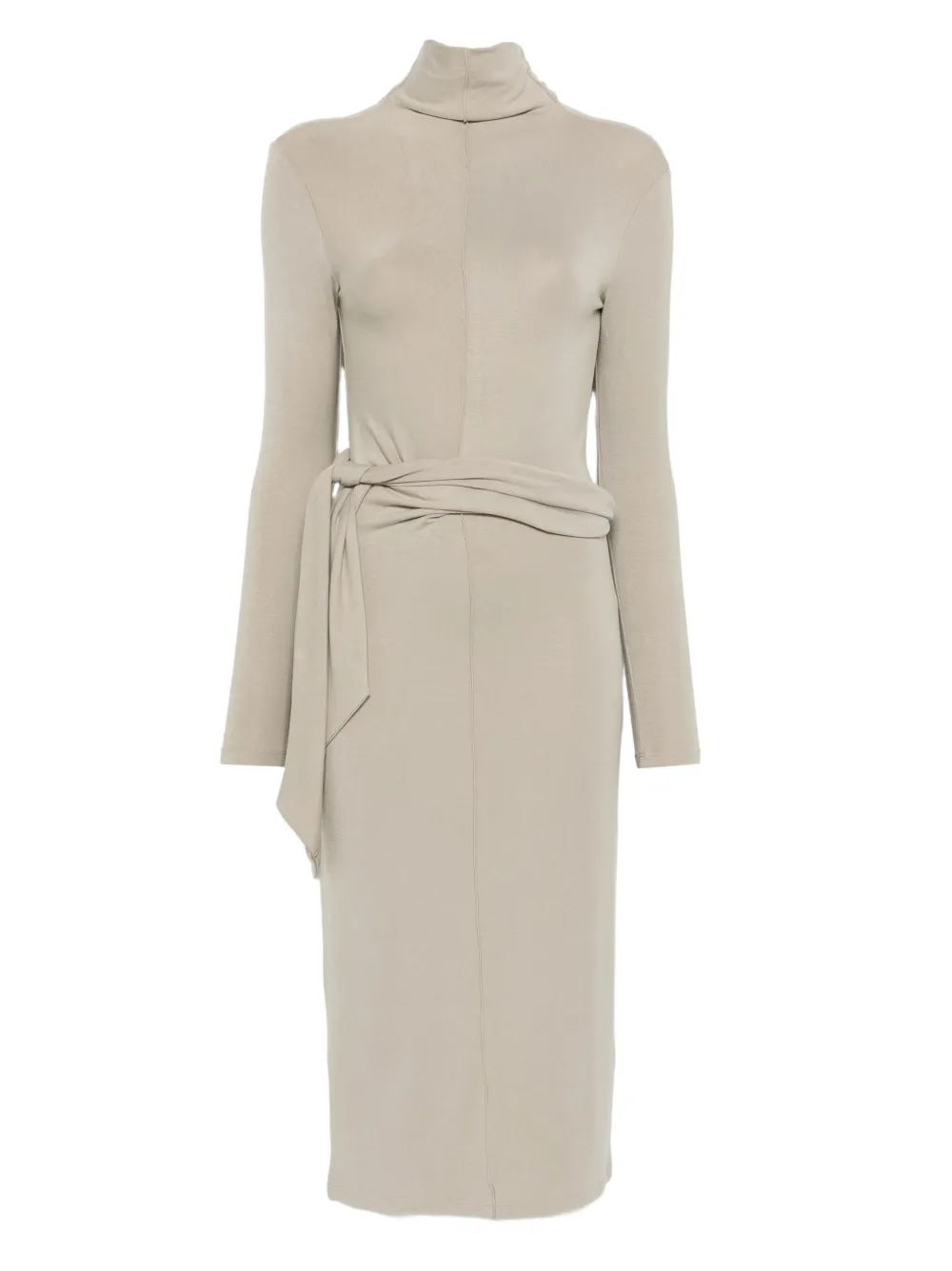 

Платье миди с воротником-гольф и поясом на талии Patrizia Pepe, нейтральный
