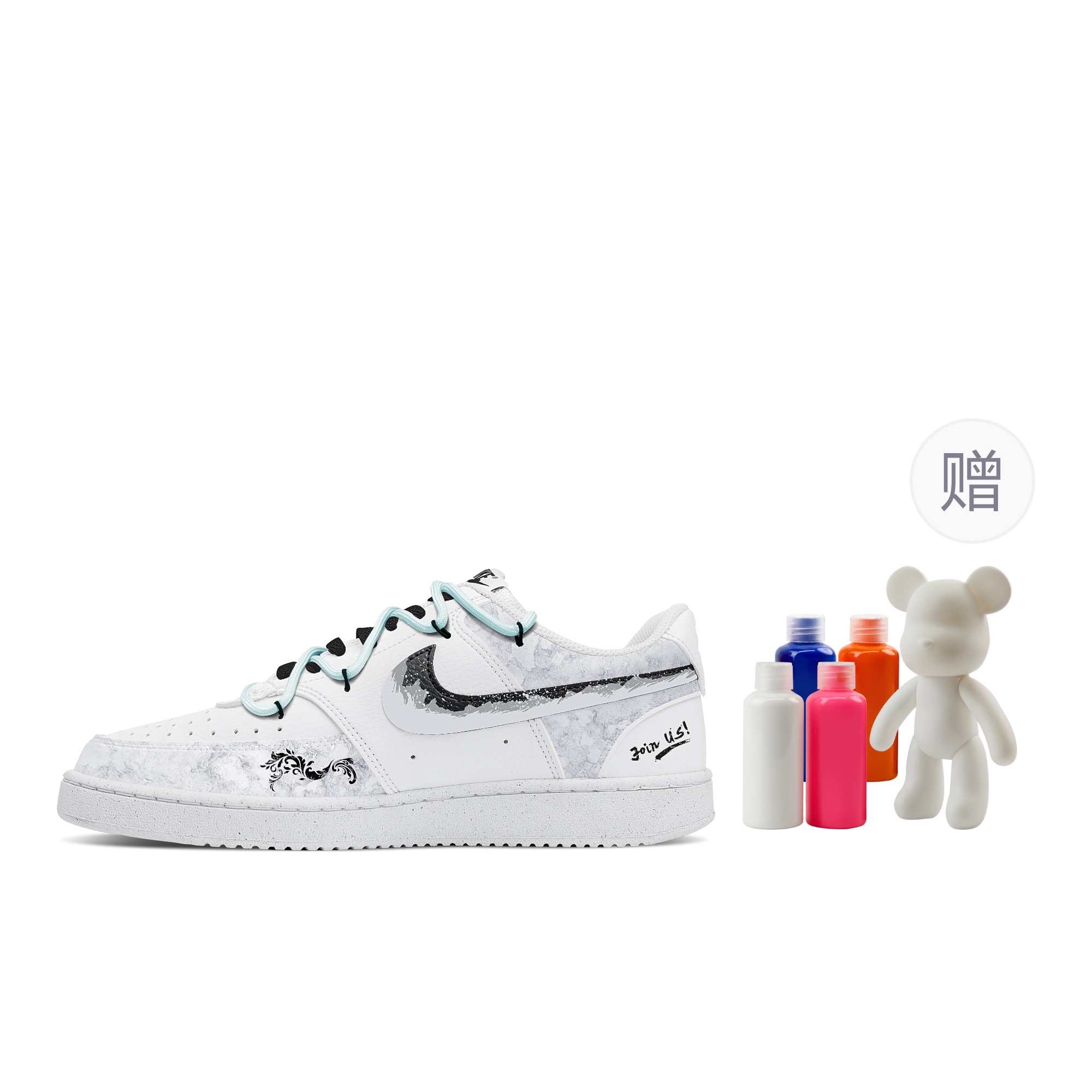 

Nike Низкие кроссовки для скейтбординга Air Force 1 Pattern, устойчивые к истиранию, мужские, белые, серые