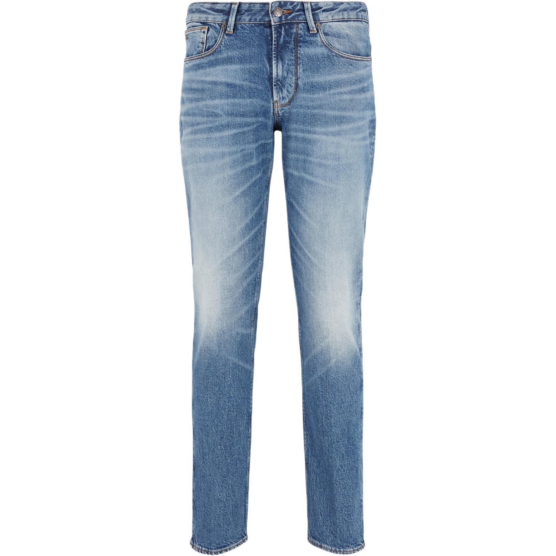 

Джинсы J06 Slim Fit с эффектом потертости, голубые, EMPORIO ARMANI