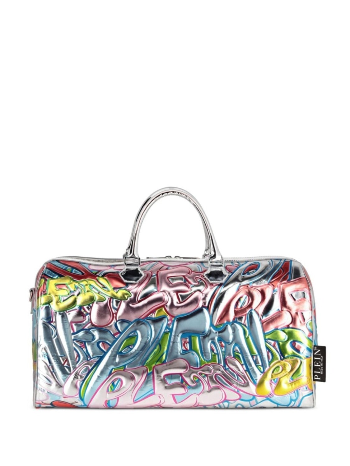 

Philipp Plein сумка-тоут Graffiti с зеркальным эффектом, серебристый