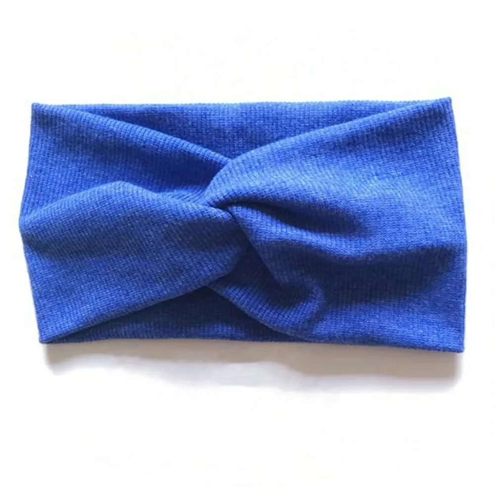 Ребристая повязка на голову для женщин, широкая Miniministore, blue