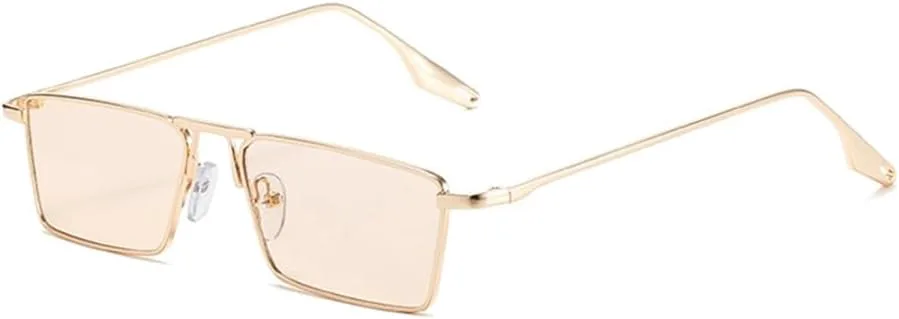 

Винтажные металлические маленькие прямоугольные женские солнцезащитные очки в стиле ретро, ​​женские солнцезащитные очки для женщин HDUBFY, Gold Clear Tea