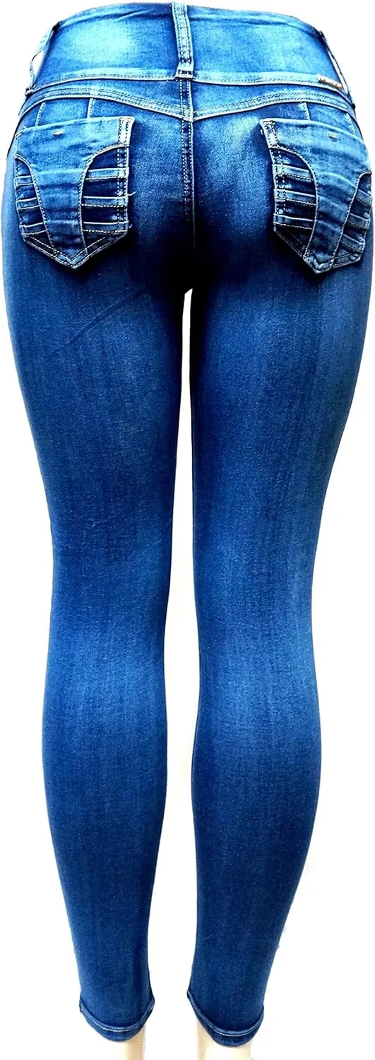 

Джинсы Colombian Jeans для женщин с эффектом подтяжки ягодиц, высокие, скинни, Stretch JEANS FOR LOVE