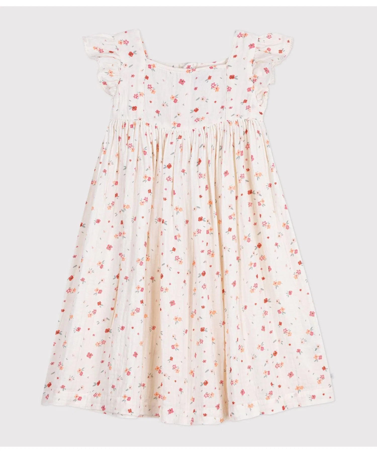 Детское платье с цветочным принтом PETIT BATEAU белое