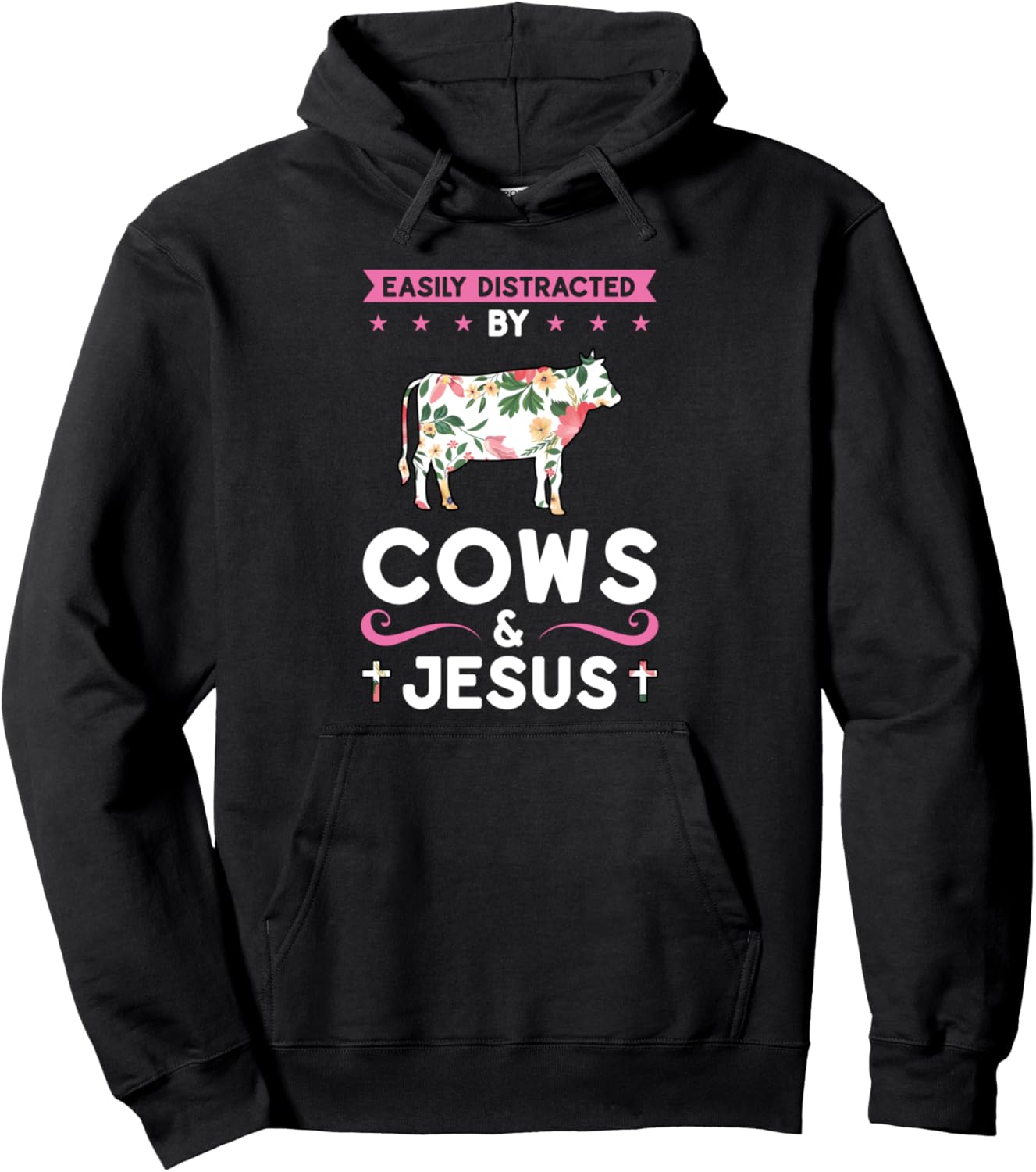 

Толстовка Easy Distracted by Cows & Jesus Cows Jesus & Christ Gift, черный