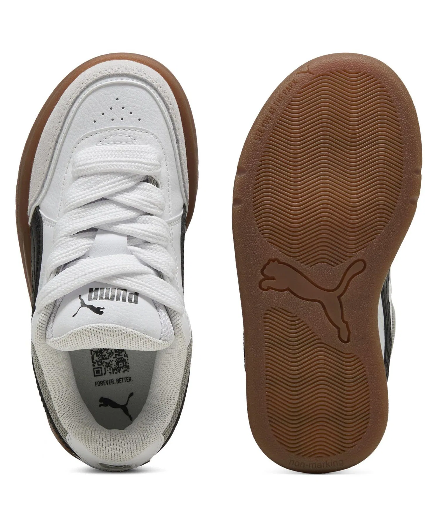 Детские кроссовки PUMA SK8 PS для скейтбординга и танцев серые с белым — фото 4