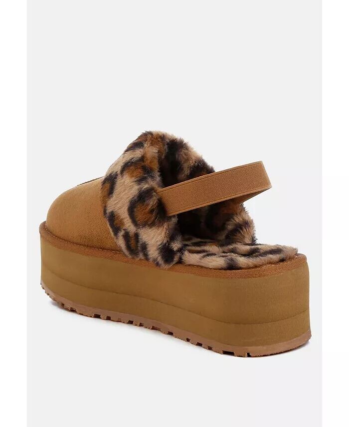 Туфли-лодочки Kutchu Leopard Faux Fur Platform Classic Slingback London Rag, коричневый/бежевый — фото 2