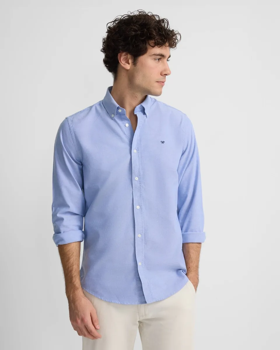 

Желтая спортивная мужская рубашка оксфорд Silbon