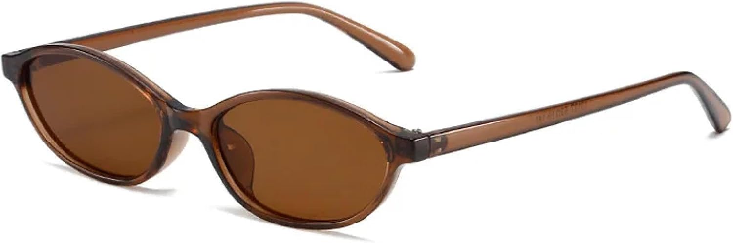 

Солнцезащитные очки «кошачий глаз» женские, ретро винтажные, маленькие прямоугольные, модные, для путешествий, пляжа, с защитой от УФ-излучения UV400 VVTWSSW, Brown-brown