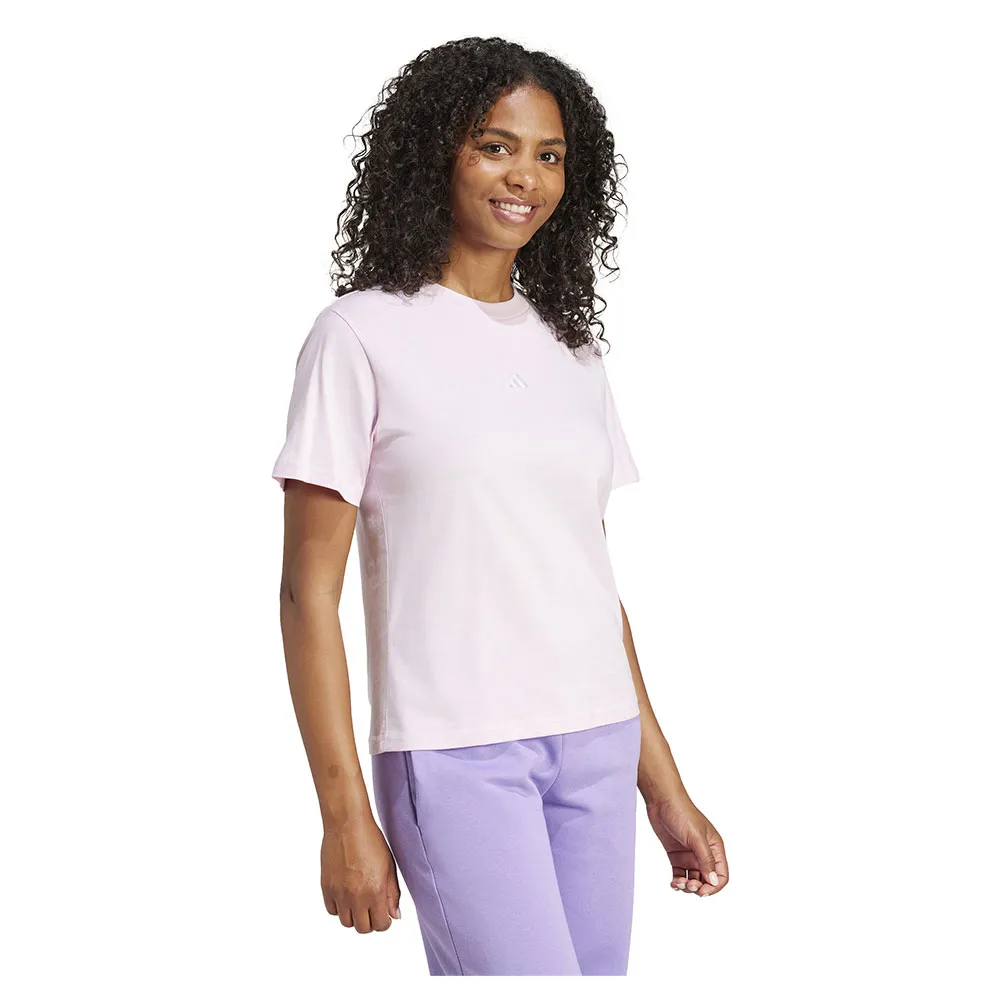 Футболка с коротким рукавом adidas Essentials Small Logo Cotton, розовый — фото 4