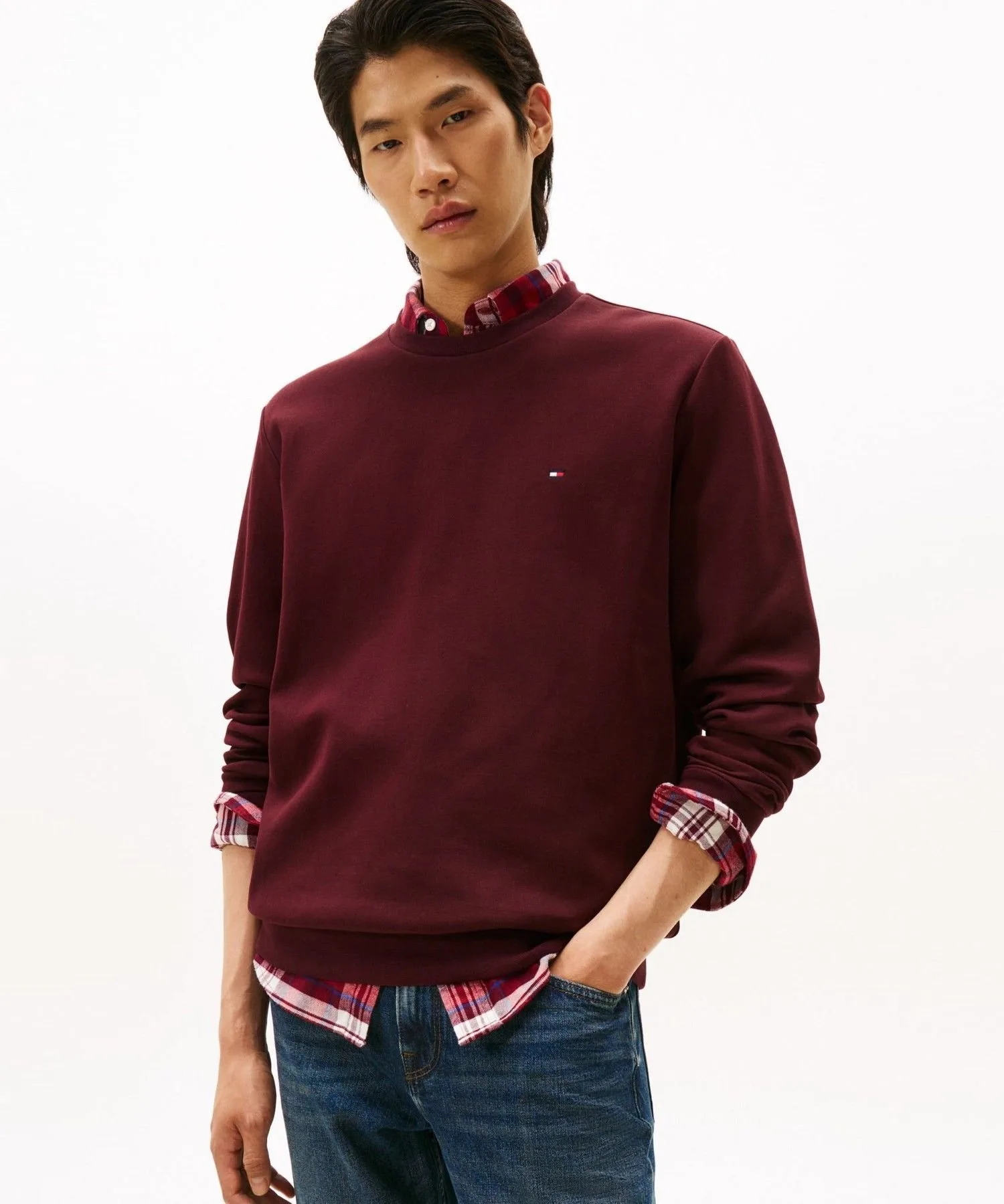 Свитшот Essential In Techno с круглым вырезом TOMMY HILFIGER, Burgundy XIH