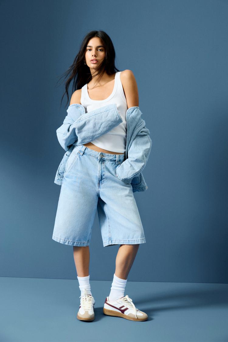 

Мешковатые плотницкие штаны Pull And Bear, синий