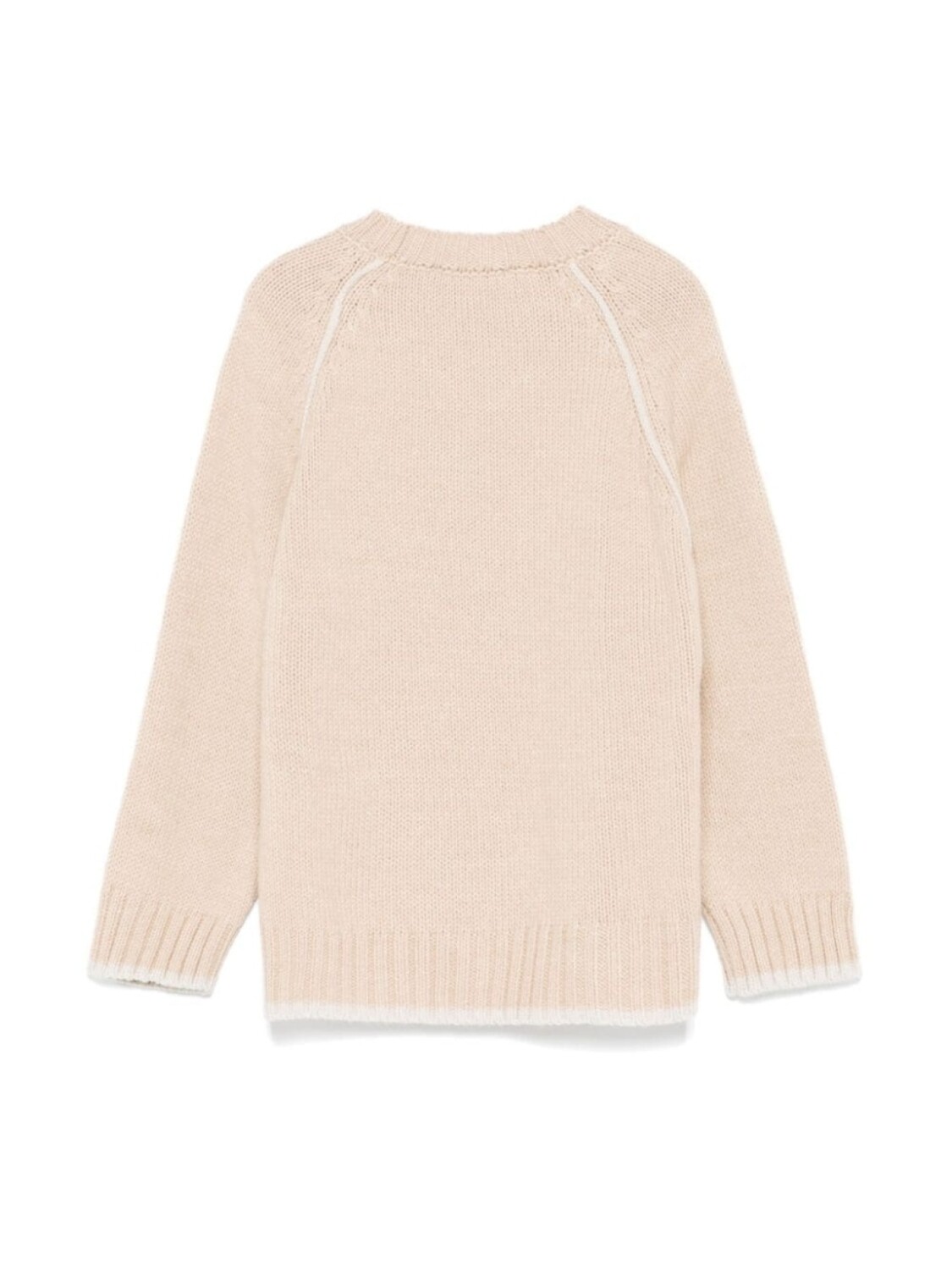 Детский свитер с логотипом Emporio Armani Kids с интарсией, бежевый — фото 2