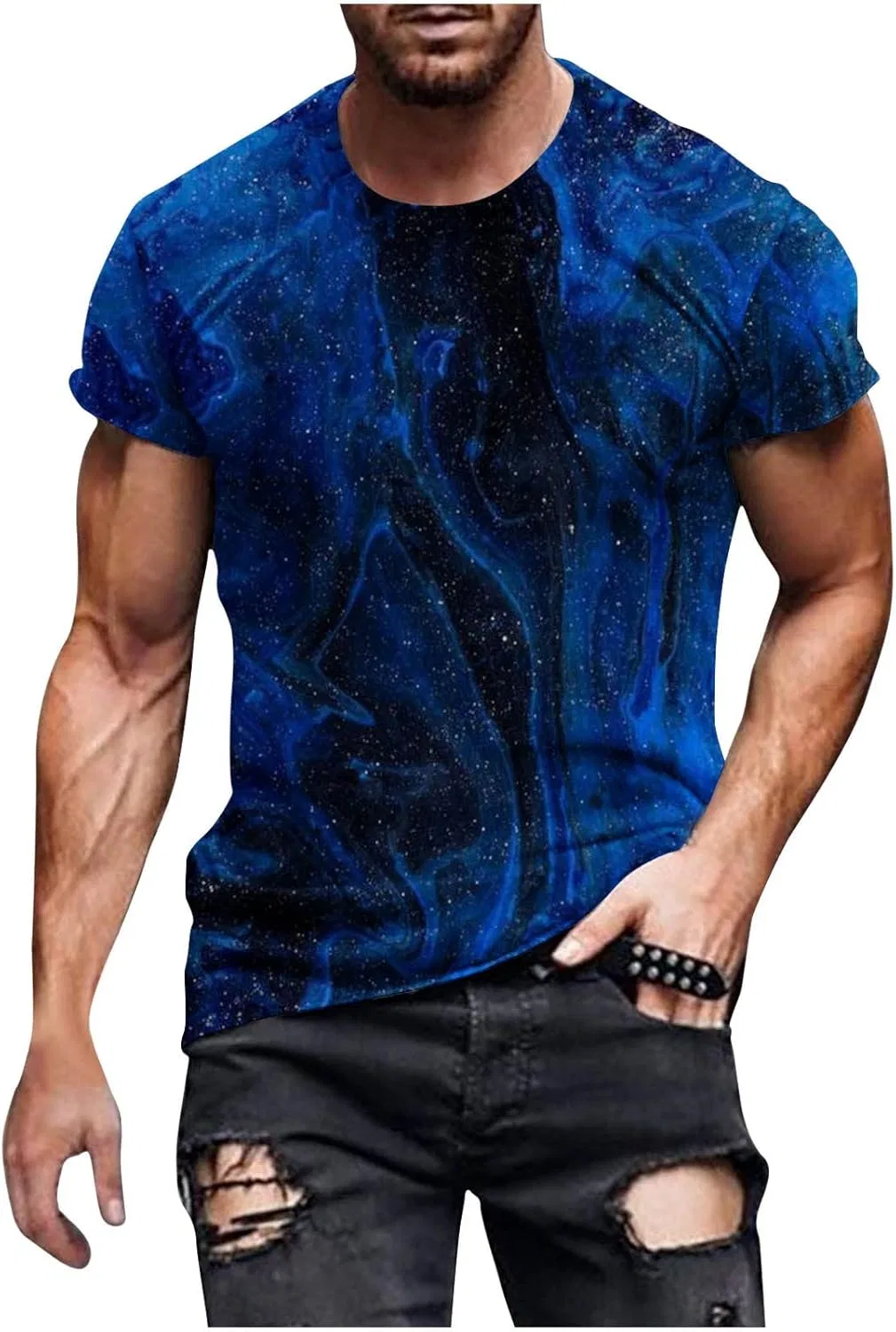 Футболка с принтом Fish Net Mesh, X-224 Dark Royal Blue