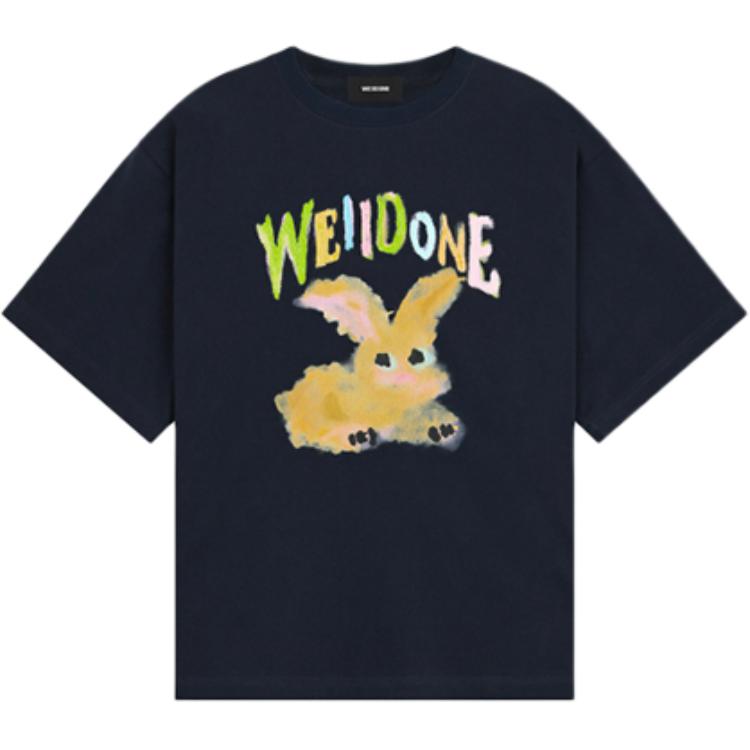 

We11Done Футболки унисекс, темно-синие, с круглым вырезом, Синий, We11Done Футболки унисекс, темно-синие, с круглым вырезом